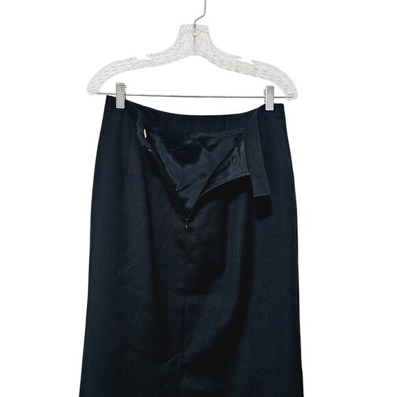 Andrea Viccaro 100% Wool Skirt Women's Size 10 Black Professional Minimalist - Picture 3 of 6